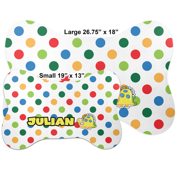 Dots & Dinosaur Bone Shaped Mat Comparison
