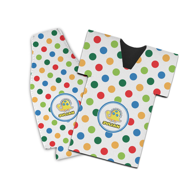 Custom Dots & Dinosaur Bottle Cooler (Personalized)