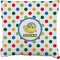Dots & Dinosaur Faux-Linen Throw Pillow 16" (Personalized)