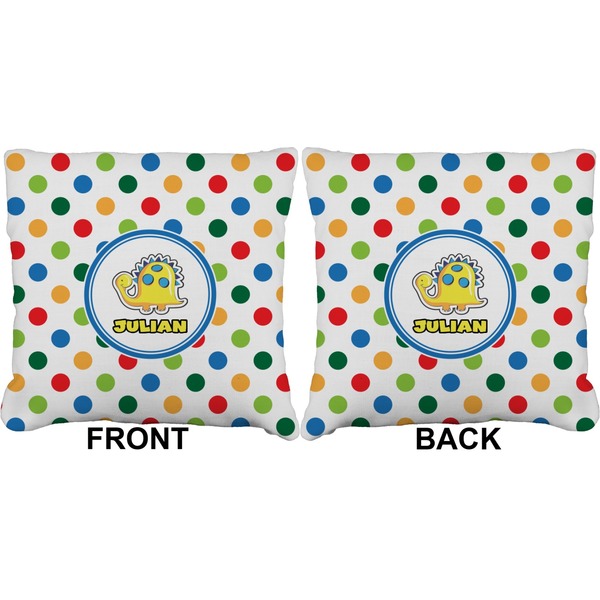 Dots & Dinosaur Burlap Pillow Approval