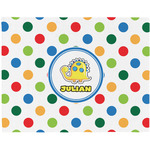Dots & Dinosaur Woven Fabric Placemat - Twill w/ Name or Text