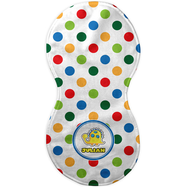 Dots & Dinosaur Burp Peanut Shaped Flat