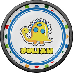 Dots & Dinosaur Cabinet Knob (Black) (Personalized)