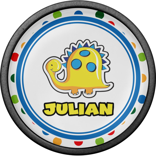 Dots & Dinosaur Cabinet Knob - Black - Front