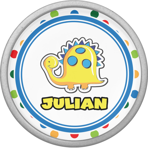 Dots & Dinosaur Cabinet Knob - Nickel - Front