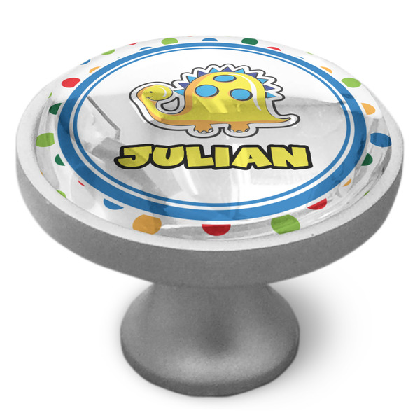 Dots & Dinosaur Cabinet Knob - Nickel - Side