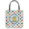 Dots & Dinosaur Canvas Tote Bag - Medium - 16"x16" (Personalized)