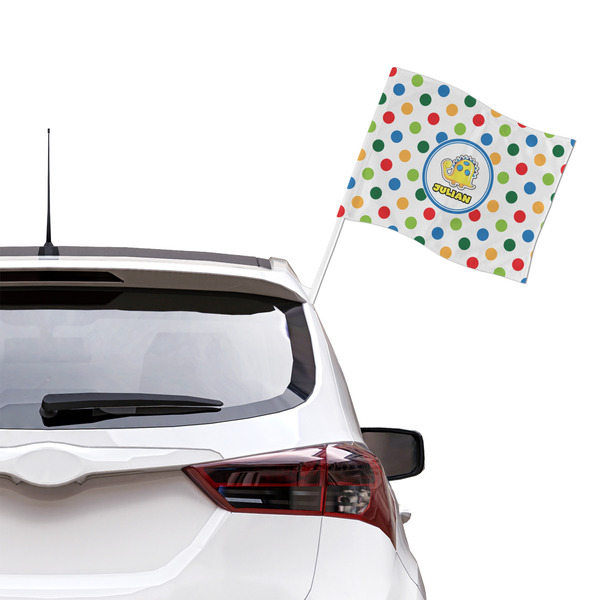 Dots & Dinosaur Car Flag - Large - LIFESTYLE