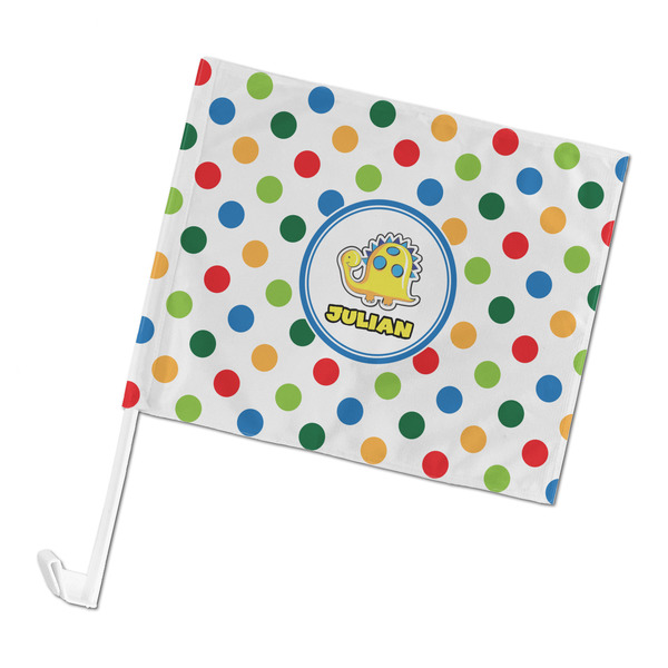 Custom Dots & Dinosaur Car Flag - Large (Personalized)