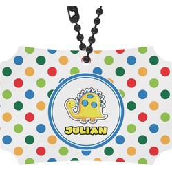 Dots & Dinosaur Rear View Mirror Ornament (Personalized)