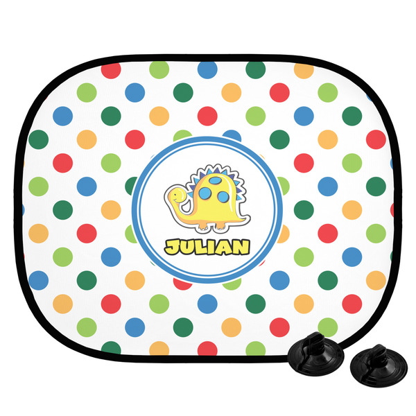 Custom Dots & Dinosaur Car Side Window Sun Shade (Personalized)
