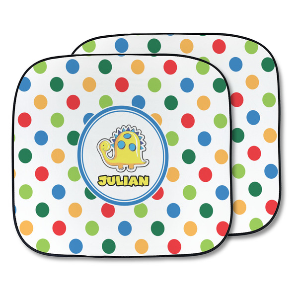 Custom Dots & Dinosaur Car Sun Shade - Two Piece (Personalized)