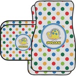 Dots & Dinosaur Car Floor Mats Set - 2 Front & 2 Back (Personalized)