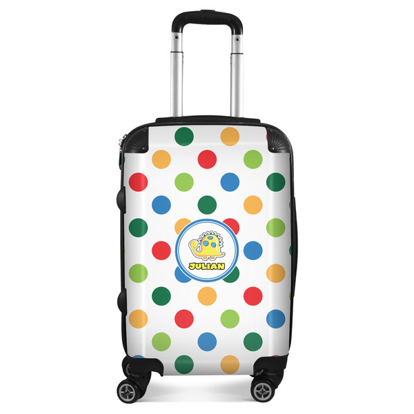 Custom Dots & Dinosaur Suitcase - 20" Carry On (Personalized)