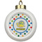 Dots & Dinosaur Ceramic Ball Ornament (Personalized)