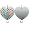Dots & Dinosaur Ceramic Flat Ornament - Heart Front & Back (APPROVAL)