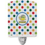 Dots & Dinosaur Ceramic Night Light (Personalized)