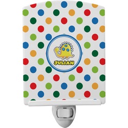 Dots & Dinosaur Ceramic Night Light (Personalized)