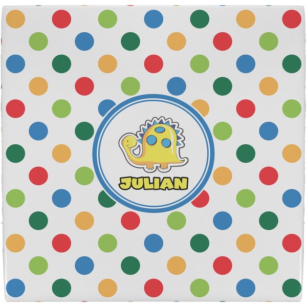 Custom Dots & Dinosaur Ceramic Tile Hot Pad (Personalized)