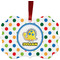 Dots & Dinosaur Christmas Ornament (Front View)
