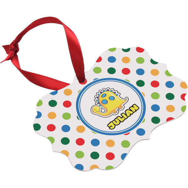 Dots & Dinosaur Christmas Ornament