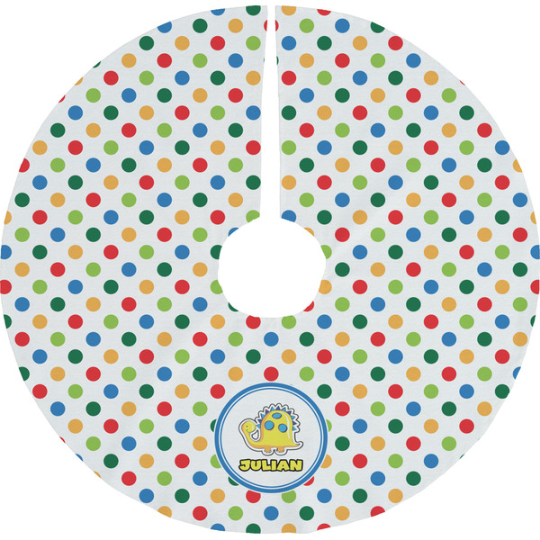 Custom Dots & Dinosaur Tree Skirt (Personalized)