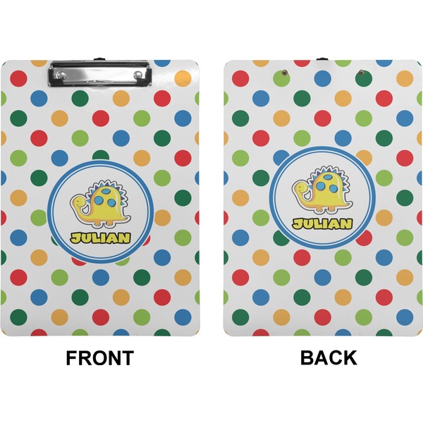Dots & Dinosaur Clipboard (Letter) (Front + Back)