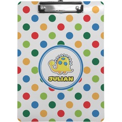 Dots & Dinosaur Clipboard (Letter Size) (Personalized)