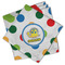 Dots & Dinosaur Cloth Cocktail Napkins - Set of 4 w/ Name or Text