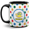 Dots & Dinosaur 11 Oz Coffee Mug - Black (Personalized)