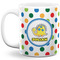 Dots & Dinosaur 11 Oz Coffee Mug - White (Personalized)