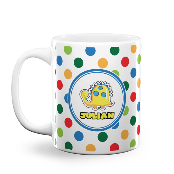 Custom Dots & Dinosaur Coffee Mug (Personalized)