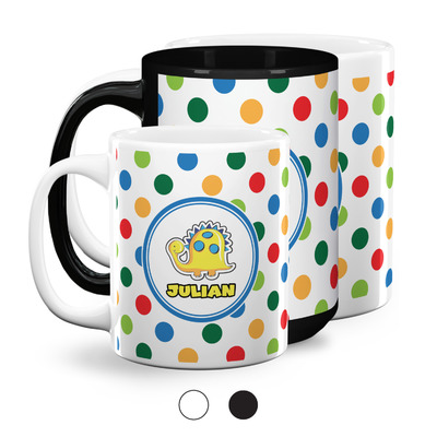 Dots & Dinosaur Coffee Mugs (Personalized)