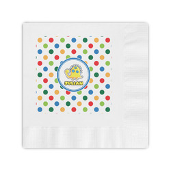Dots & Dinosaur Coined Cocktail Napkins (Personalized)