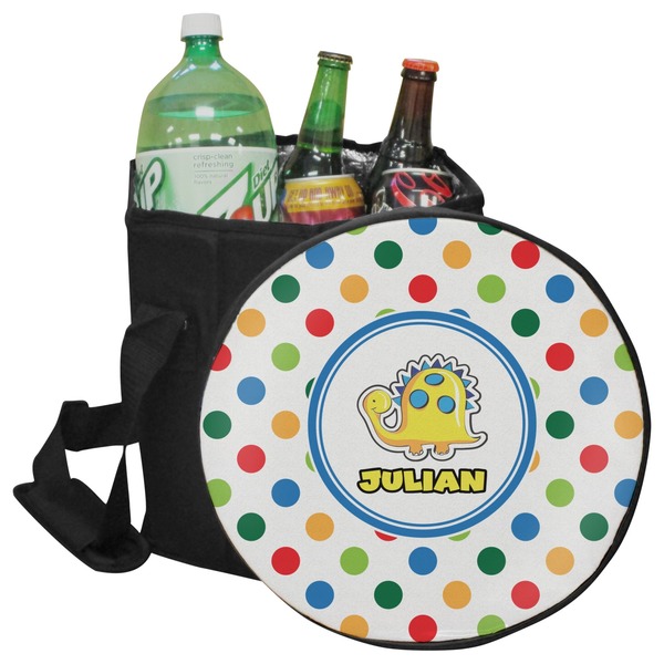 Custom Dots & Dinosaur Collapsible Cooler & Seat (Personalized)