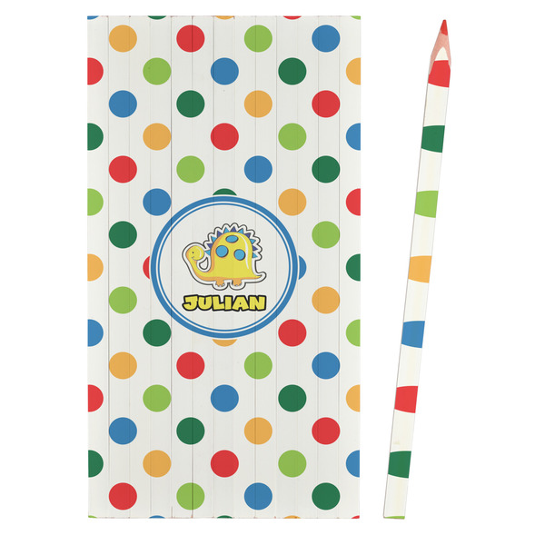 Dots & Dinosaur Colored Pencils - Front View