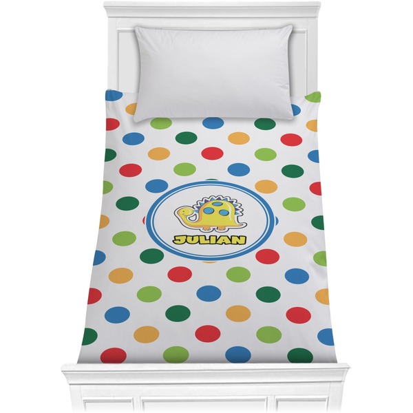 Custom Dots & Dinosaur Comforter - Twin XL (Personalized)