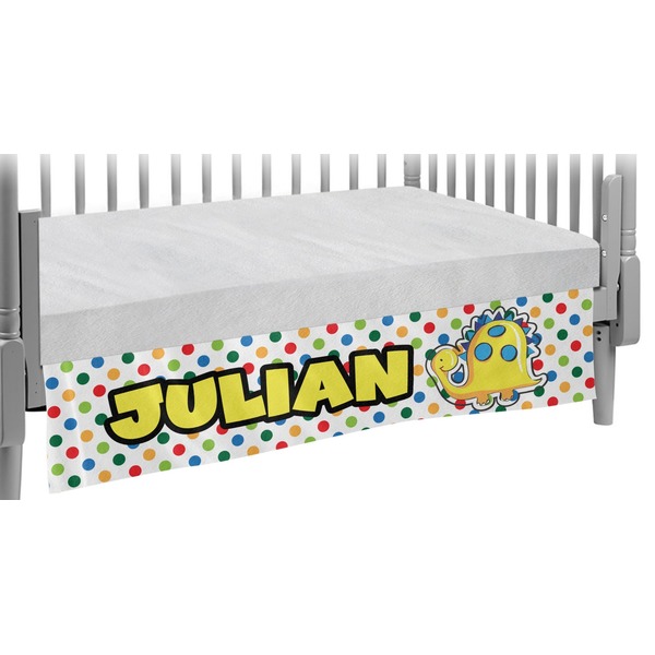 Custom Dots & Dinosaur Crib Skirt (Personalized)