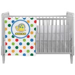 Dots & Dinosaur Crib Comforter / Quilt (Personalized)