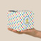 Dots & Dinosaur Cube Favor Gift Box - On Hand - Scale View
