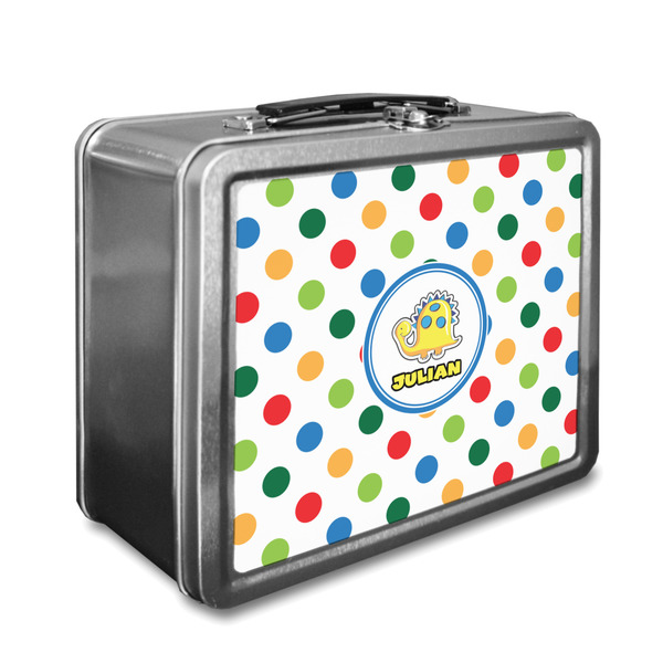 Custom Dots & Dinosaur Lunch Box (Personalized)