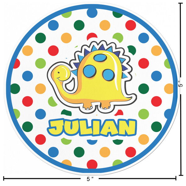 Dots & Dinosaur Custom Shape Iron On Patches - L - APPROVAL