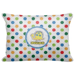 Dots & Dinosaur Decorative Baby Pillowcase - 16"x12" (Personalized)