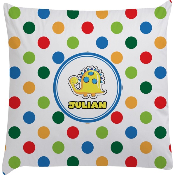 Custom Dots & Dinosaur Decorative Pillow Case (Personalized)