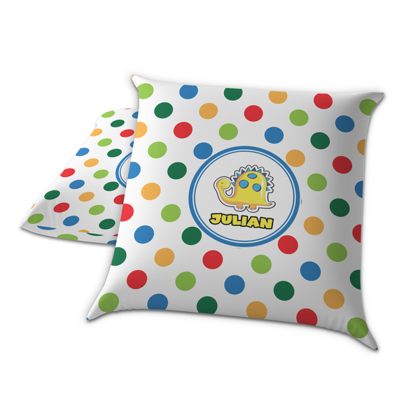 Dots & Dinosaur Decorative Pillow Case - TWO