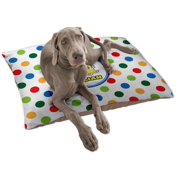 Dots & Dinosaur Dog Bed - Large LIFESTYLE