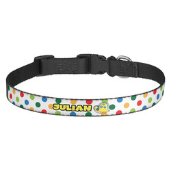 Dots & Dinosaur Dog Collar - Medium (Personalized)