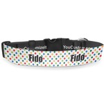 Dots & Dinosaur Deluxe Dog Collar - Medium (11.5" to 17.5") (Personalized)