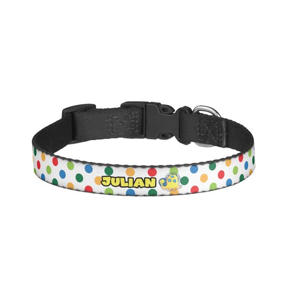 Custom Dots & Dinosaur Dog Collar - Small (Personalized)