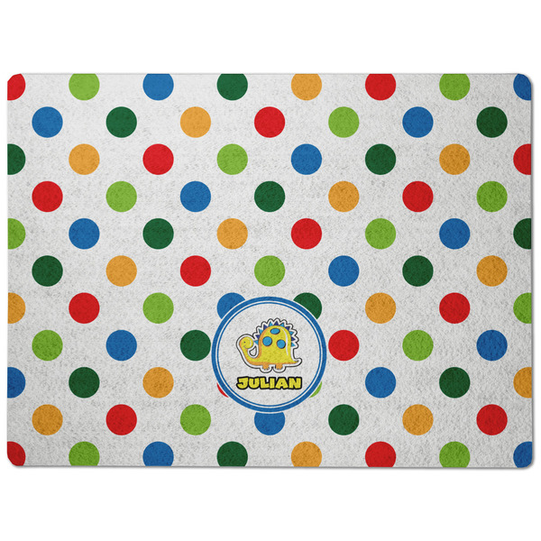 Dots & Dinosaur Dog Food Mat - Medium without bowls